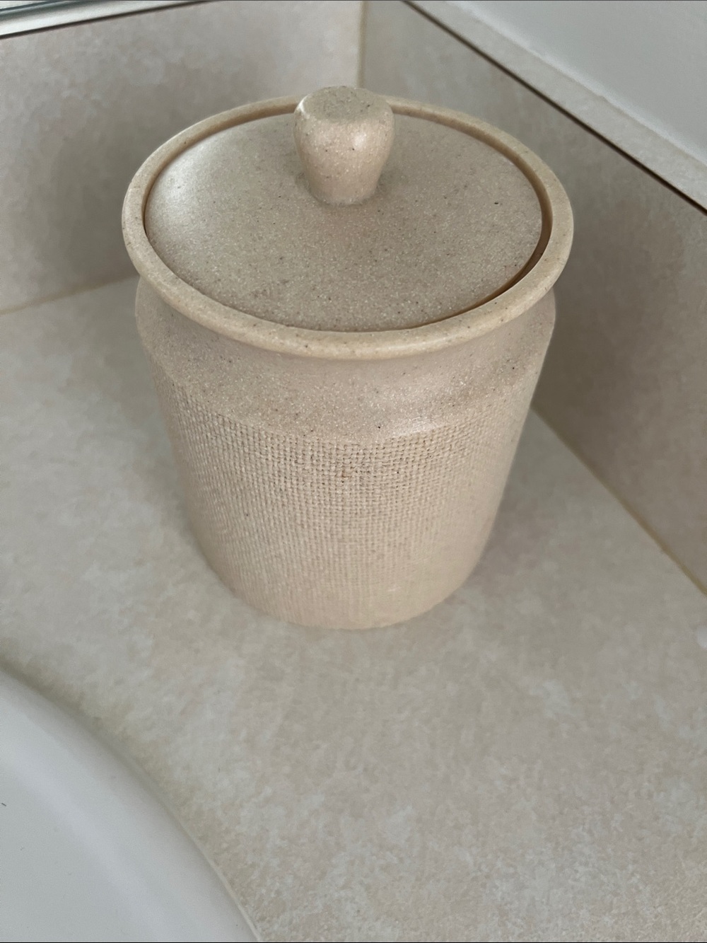 Hearth & Hand Cream Ceramic Lidded Jar for Vanity